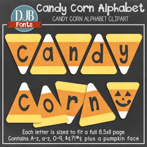 Candy Corn Alphabet / Clip-Art at Teachers Pay Teachers and DJB Fonts.