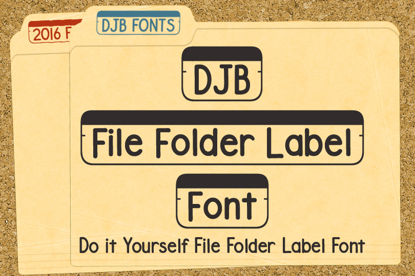 DJB Fonts - File Folder Label Font - free for personal use | commercial licensing available.