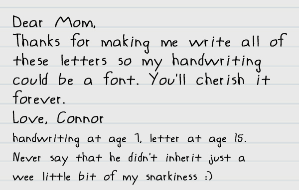 They grow up so fast, momma! Get their handwriting done today!