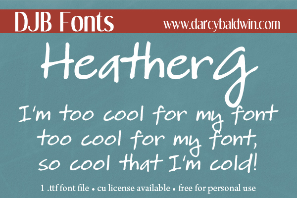 FREE FONT: HeatherG - free for personal use (CU license available) and perfect for scrapbooking and journaling!