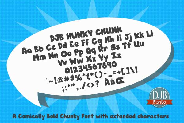 DJB Hunky Chunk - a comically bold free for personal use font from DJB Fonts.