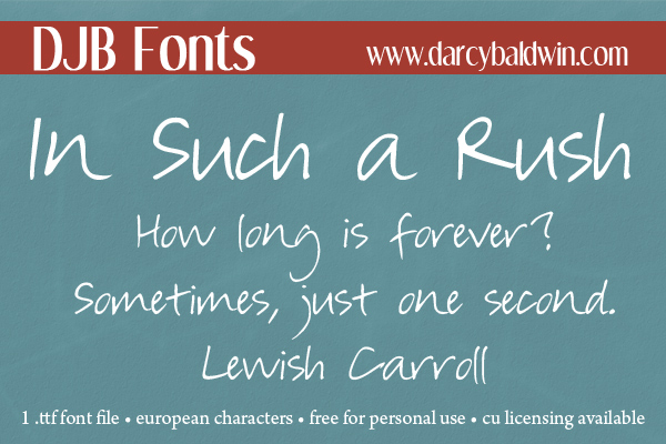 DJB In Such a Rush Free Font from DJB Fonts