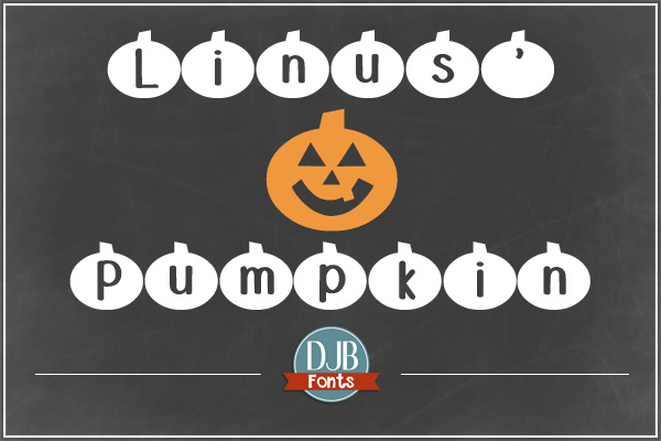 DJB Linus' Pumpkin Font - a cute seasonal pumpkin font that's perfect for teaching materials and scrapbooks! Available at darcybaldwin.com