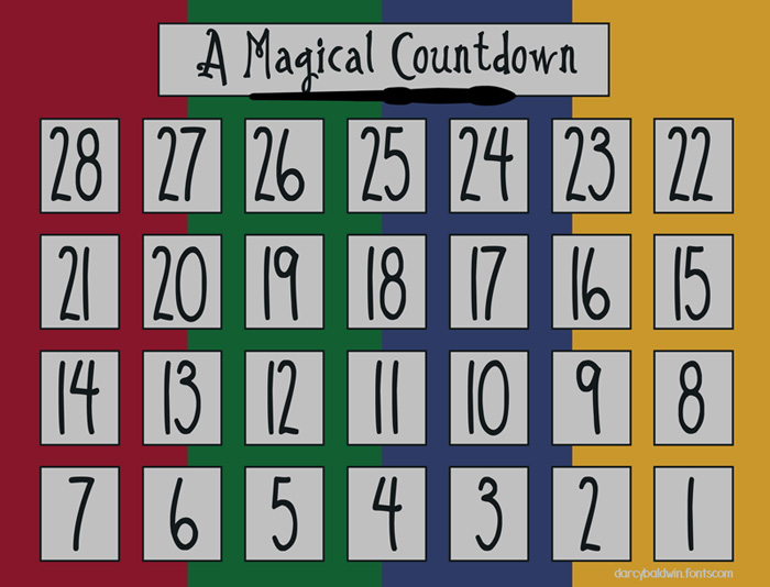 A truly magical printable countdown calendar to mark off those final days until the big trip! Available at darcybaldwin.com