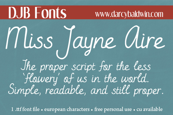 A proper font fit for a Jane Austin novel - new from DJB Fonts