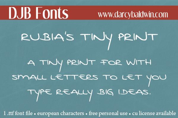 A tiny, print for really big ideas! European characters included!