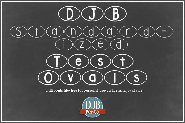 DJB Standardized Test Ovals Font -- PENCILS DOWN! TEST OVER! A font for teachers to create practice test sheets, or just a fun oval font for everyone else! Free for personal use - commercial licensing at DJB Fonts. 