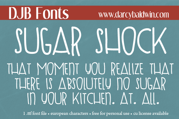 Sugar Shock to the MAX! An awesomely funky hand drawn font that is great for image work and blogging!